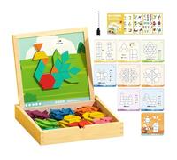 Tangram - Juguetes De Aprendizaje con Patrones Geométricos - Juego De Bloques con Forma De Tangram Stem - para Niños En Casa, Educación En El Hogar, Aula, Viajes, Preescolar, Jardín De In
