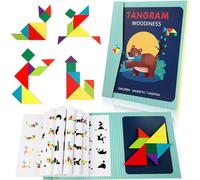 Tangram magnético, Rompecabezas de Madera con Forma de Tangram magnético, Juguete Educativo para niños a Partir de 3 años.