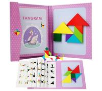 Tangram Magnético Rompecabezas, Juguete Tangram para Niños, Tangram Magnético Infatil en Forma de Libro, Juguetes Creativo y Educativo para Niños de 3 4 5+ Años