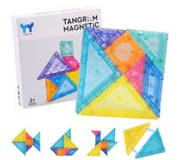Tangram Magnético,Tangram Infantil Pack,3D Piezas Magnéticas Niños Montessori,Juguete Educativo de Tangram,para Niños de 2-8 Años,Divertido Juguete Educativo