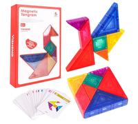 Tangram Magnético,Tangram Infantil Pack,3D Piezas Magnéticas Niños Montessori,Juguete Educativo de Tangram,Viajes y Juguete Educativo para Niños,Estimula Creatividad y Pensamiento Espacial