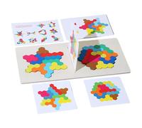 Tangram Puzzle Game, Color Shape Patterns, Wooden Tangram Blocks, Two-Player Jigsaw Puzzle, Interactive Learning Puzzle, Wooden Color Shape Patterns Tangram Blocks for Boys & Girls Age 3-5