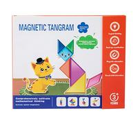 Tangram Puzzle - Magnetic Geometric Board for Early Education, Colorful Shapes with Learning Function, Math Toy for Preschool, Kindergarten, Kids, Boys, Girls, Home and School, 8.46x6.89x0.71 Inches