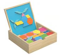 Tangrams magnéticos, 108 vías y 30 escenas Rompecabezas magnético Enfoque y Pensamiento Diversión Juguetes de Madera Montessori para niños, niñas de 3 a 12 años, Tangrams