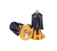 TANGSIYANG ArañAs para Bicicletas 1 par de Tapones Extremo Manillar Bicicleta aleación Aluminio, Tapa montaña y Carretera, Accesorios Ciclismo Multicolor(Gold)