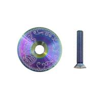 TANGSIYANG ArañAs para Bicicletas Cubierta Superior de Aluminio for vástago Bicicleta, Cubierta for Auriculares, Tornillo Titanio 31,7mm diámetro for montaña, Accesorio fácil Montaje for(Color Ti 7)