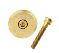 TANGSIYANG ArañAs para Bicicletas Tapa de Auriculares aleación Titanio for Bicicleta Superior vástago Ligero Potencia Carretera MTB for 28.6 mm 1 / 8quot;Piezas Horquilla(Gold Ruyan -Screw)