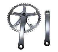 TANGSIYANG Bielas MTB Bicicleta de Engranaje Fijo Crankset 49T Conjunto Cangrejo Integrado una Sola Velocidad Cadena la Rueda Dentada Placa Dientes Accesorios for Bicicletas Piezas Bicicleta(Noir)
