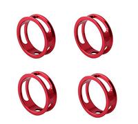 TANGSIYANG Espaciador De Bicicleta Anillo for Auriculares de Bicicleta, aleación Aluminio, Junta 1-1/8 ''28,6 MM, Espaciador for, Almohadilla espaciadora, arandela Horquilla Delantera, 4 Uds(Red)