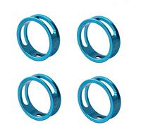 TANGSIYANG Espaciador De Bicicleta Anillo for Auriculares de Bicicleta, aleación Aluminio, Junta 1-1/8 ''28,6 MM, Espaciador for, Almohadilla espaciadora, arandela Horquilla Delantera, 4 Uds(Blue)