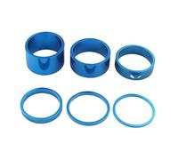 TANGSIYANG Espaciador De Bicicleta Espaciador de Auriculares for Bicicleta, Herramientas for 1 1/8 Pulgadas, arandela vástago, 6 uds(Blue)
