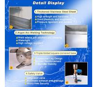 Tangues de presi'n de agua Tanque de agua portátil de alta presión de acero inoxidable 304, pequeño, for almacenamiento de agua en granjas y riego de jardines.(B,(50x115cm/19.7x45.3")200L/52.8Gal)