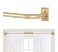 TANGWIN Barras de cortina envolventes, barras de cortina doradas para ventanas de 72 a 144 pulgadas (6-12 pies), juego de barras de cortina ajustables de 1 pulgada de largo, barras de cortina opacas,