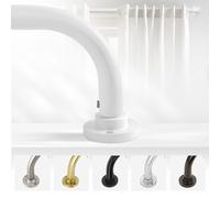 TANGWIN Barras de cortina envolventes blancas, barras de cortina resistentes para ventanas de 28 a 48 pulgadas (2.3-4 pies), barra de cortina opaca ajustable de 1 pulgada, barras de cortina de