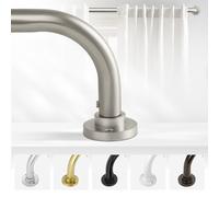 TANGWIN Barras de cortina envolventes de níquel cepillado, barras de cortina resistentes para ventanas de 48 a 84 pulgadas (4-7 pies), barra de cortina opaca ajustable de 1 pulgada, barra de cortina