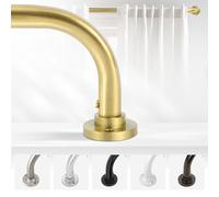 TANGWIN, Barras de cortina envolventes opacas, ajustables, resistentes para dormitorio, oscurecimiento industrial, de metal francés, fácil de instalar, Individual, 168 x 305 cm, Latón dorado