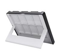Tangxi 4 en 1 Charger de Controlador de Juego, Dock de Carga USB Tipo C con Indicadores LED y 8 Ranuras para Tarjetas, para Controladores OLED (Blanco Negro)