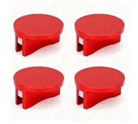 Tangxi 4 Piezas Adaptador de Imán de Gato de Aluminio Universal Soldadura | Superficie ranurada acanalada, capa acolchada de nailon, acabado anodizado rojo, herramienta de garaje para camión SUV