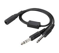 Tangxi - Adaptador de Auriculares para Auriculares U174, Cable Adaptador para Auriculares para helicóptero de aviación General con Dos enchufes GA - David Clark AVCOMM, U 174