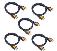 Tangxi Adaptador de Cable HDMI, 5 Piezas 4K/60Hz HDMI a HDMI2.0 Cable HDR 3D para Computadora Portátil/TV/LCD Portátil/PS3/proyector, Compatible con HDMI V1.1, V1.2, V 1.3 (0,5 m)