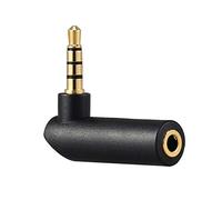 Tangxi Adaptador de de 3,5 Mm Convertidor de Auriculares de ángulo Recto Macho a Hembra de 90 Grados para Computadora con Tableta con Teléfono Inteligente - Negro (Black)