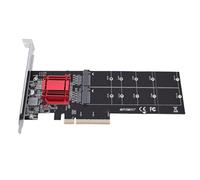 Tangxi Adaptador PCIe NVMe Dual, SSD M.2 NVMe de 2 Puertos a Tarjeta de Expansión PCIe 3.1 X8 con Chipset ASM1812, para Placa Base de PC de Escritorio 2230 2242 2260 2280 22110
