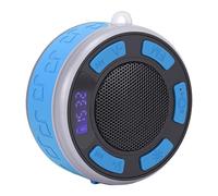 Tangxi Altavoz de Ducha Bluetooth, Altavoz Portátil a Prueba de Agua con Luces RGB, Reloj LED, Ventosa para Baño Al Aire Libre (Blue)