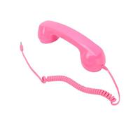 Tangxi Auricular de Teléfono Retro para Teléfono Celular, Conector de 3,5 Mm, Receptor de Vintage con Cable, Enchufe de Mano, con Micrófono y Altavoz para Videollamadas (Pink)