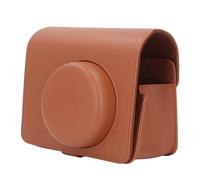 Tangxi Bolsa de Transporte para Cámara Pequeña, Funda Retro de Piel Sintética con Correa Ajustable Extraíble, Bolsa de Almacenamiento para Cámara de Color Liso de Estilo Vintage con (Brown)