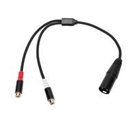 Tangxi Cable Divisor XLR Y de 3 Pines, Adaptador Macho a Hembra Doble de 0,3 Metros con Conectores Chapados en Oro de 24 Quilates para Micrófono Amplificador Mezclador