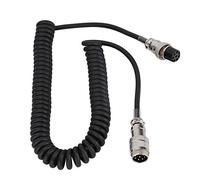 Tangxi Cable hembra macho de 8 pines, práctico cable de micrófono de extensión en espiral para transceptores con conectores circulares de micrófono de 8 pines