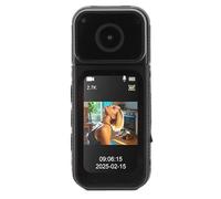 Tangxi Cámara de Acción para Pulgar, Mini Cámara Corporal de 64 GB, Cámara Portátil Liviana con Cordón Magnético con Lente Giratoria de 180 °, para Trabajo, Ciclismo, Viajes, Caminar (Black)