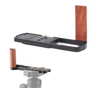 Tangxi Camera Camina de Mano de Mano para Cámaras Lumix S9, Mango de Soporte en Forma de L con Placa de Liberación Rápida, Arca Swiss y Orificio de Tornillo de 1/4 ", Manija de Madera (Black)
