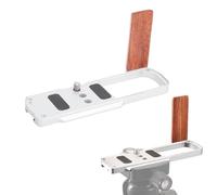 Tangxi Camera Camina de Mano de Mano para Cámaras Lumix S9, Mango de Soporte en Forma de L con Placa de Liberación Rápida, Arca Swiss y Orificio de Tornillo de 1/4 ", Manija de Madera (Silver)