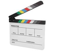 Tangxi Claqueta, Claqueta de Escena de Director Colorido plástico acrílico, TV/Película Acción de Corte de película con Palos Blancos/Negros para Disparar Accesorios/Publicidad(Color Blanco)
