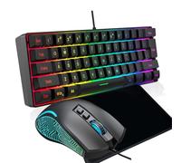 Tangxi Combo de Teclado y Mouse para Juegos RGB, Diseño Ergonómico con Retroiluminación Personalizable y Sensor óptico de Alta Precisión, Interruptores Mecánicos para PC, Portátil, Juegos (Conjunto