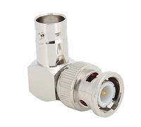 Tangxi Conector de codo BNC, 4 piezas BNC macho a BNC hembra Adaptador de codo de ángulo recto Conector Conector de latón de 50 ohmios