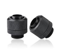 Tangxi Conector de la Tubería de Latón para el Agua de Enfriamiento en la PC, Dos Conector Táctil Duradero para Tuberías de 9.5 Mm/12.7 Mm, Instalación Fácil para Entusiastas de los Juegos (BLACK)