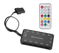 Tangxi Controlador de Velocidad del Ventilador de la computadora LED Colorido Rainbow RGB PC Controlador del Ventilador del Enfriador de la computadora con Control Remoto inalámbrico RF de 15 m