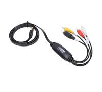 Tangxi Convertidor VHS A Digital, Tarjeta de Captura de Video USB 2.0 con Entrada de Video AV S A Salida USB A C, Convertir Analógico 1080P HD, para VCR DVD Hi8 DV Cintas PC Laptop