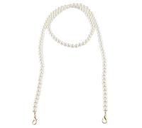 Tangxi Correa de Mango de Perla Artificial, Reemplazo de la Cadena de Perlas de 110 Cm con Broches Redondos Dorados, para Bolsos de Bolsillos Grandes y Pequeños Bolsos (Perla blanca #11)