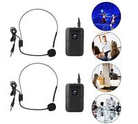 Tangxi Dual UHF Sistema de micrófono inalámbrico para Auriculares, 2 MICS con 2 transmisores, 1 Receptor para PA, Karaoke, Fiesta de DJ, conferencias