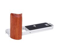 Tangxi Empuñadura en Forma de L, Placa Base de Liberación Rápida con Aleación de Aluminio y Estabilizador de Construcción de Madera para Trípode con Orificio Roscado de 1/4 de Pulgada, (Silver)