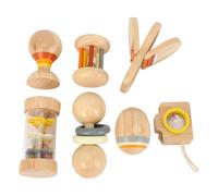 Tangxi Juego de Sonajeros de Madera de Colores para Bebés, 7 Elementos, Juguetes Educativos Que Apoyan el Desarrollo del Aprendizaje Temprano, Juego de Sonajeros de Mano Que Mejoran Las Habilidades