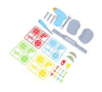 Tangxi Kit de Bloques de Construcción de Taladro Eléctrico Creativo, Juego de Reparación para Niños con Múltiples Opciones de Juego, Azul, 2 Pilas AA