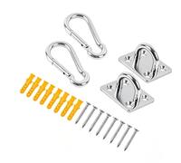 Tangxi Kit de Ganchos de Ojo con Almohadilla de Acero Inoxidable 304, Ganchos de Techo Resistentes con Base de 8mm y Tornillos para Aplicaciones Marinas de Suspensión de Plantas (2 Base 8mm + 2