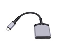 Tangxi Lector de Tarjetas de Memoria, Puerto USB Adaptador 2 en 1 Ranuras Dobles con Cable de Nylon Trenzado Cuerpo de Aleación de Aluminio Mate, para Fotos Videos Compatible con PC