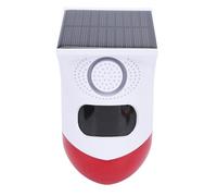 Tangxi Luz de Alarma Estroboscópica Solar, Sirena con Sensor de Movimiento, Sirena de Alarma para Exteriores con Control Remoto, Luz de Sirena de Seguridad de Sonido de 120 DB, IP67 a