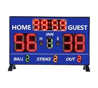 Tangxi Marcador de Béisbol Digital Pantalla LED de 12 Dígitos con Control Remoto para Juegos Recreativos Alta Visibilidad 1 Unidad