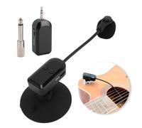 Tangxi Micrófono de Instrumento sin Cable 2,4G, Clip de Rotación de 360 ° en Micrófono de Condensador Unidireccional, Micrófono de Saxofón, para Guitarra Violín Violonchelo Acordeón
